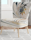 White Stained Glass Floral - Upholstered Floral Accent Chair