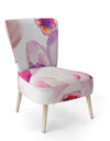 Seamless Pattern Of Pink Flowers - Upholstered Floral Accent Chair