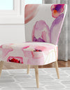 Seamless Pattern Of Pink Flowers - Upholstered Floral Accent Chair