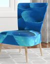 Large Light Blue Flower And Petals - Upholstered Floral Accent Chair
