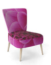 Dark Pink Abstract Flower Petals - Upholstered Floral Accent Chair