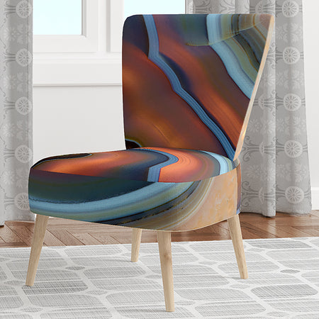 Abstract Mineral Texture - Upholstered Mid-Century Accent Chair
