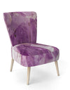 Purple Amethyst Macro - Upholstered Mid-Century Accent Chair