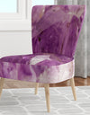 Purple Amethyst Macro - Upholstered Mid-Century Accent Chair