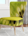 Green Kiwi Seeds And Inside Pattern - Upholstered Contemporary Accent Chair