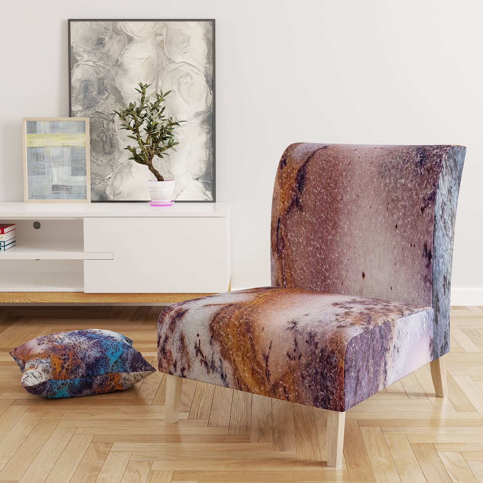 Decorative Stone Moss Agate Close Up - Upholstered Tranditional Accent Chair