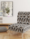 Grey Abstract Pattern - Upholstered Scandinavian Accent Chair