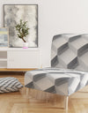 White Abstract Pattern - Upholstered Scandinavian Accent Chair