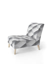 White Abstract Pattern - Upholstered Scandinavian Accent Chair