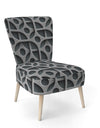 Squares Pattern - Upholstered Scandinavian Accent Chair