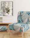 Great Wave Inspiration - Upholstered Coastal Pattern Accent Chair