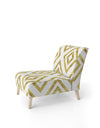 White And Gold Pattern - Upholstered Mid-Century Accent Chair