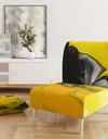 Yellow, White And Black Marbled Acrylic - Upholstered Modern Accent Chair