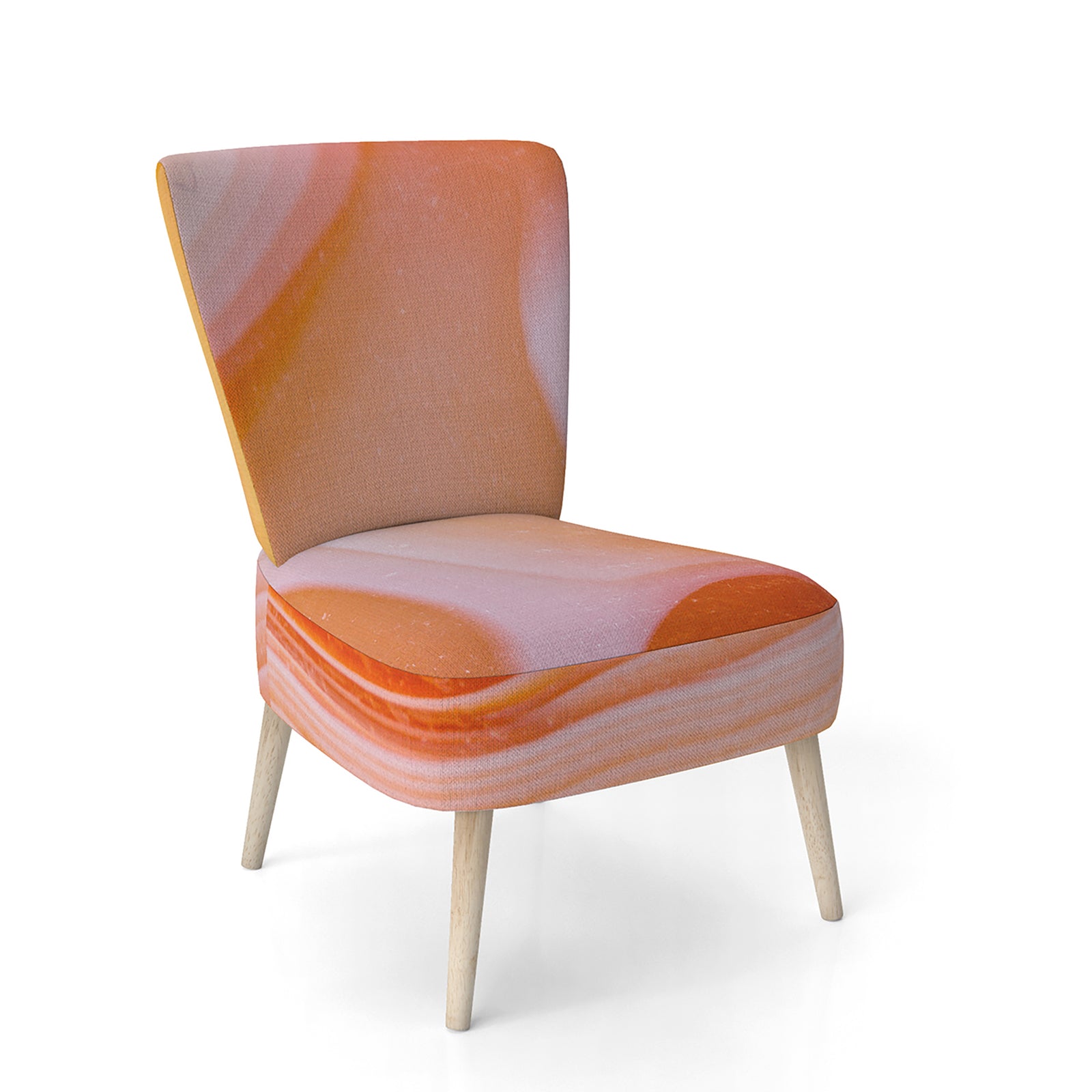 Mineral Orange Agate - Upholstered Mid-Century Accent Chair