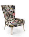 Roses Geometric Patchwork - Upholstered Floral Accent Chair