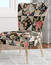 Roses Geometric Patchwork - Upholstered Floral Accent Chair