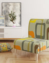 Retro Square Design VII - Upholstered Mid-Century Accent Chair