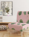 Palm Tropical Leaves Pattern. - Upholstered Mid-Century Accent Chair