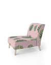 Palm Tropical Leaves Pattern. - Upholstered Mid-Century Accent Chair