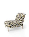 Gold Black And White Triangle - Upholstered Mid-Century Accent Chair