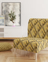 Golden Plaid Pattern - Upholstered Mid-Century Accent Chair