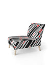 Retro Geometrical Abstract Minimal Pattern XII - Upholstered Mid-Century Accent Chair