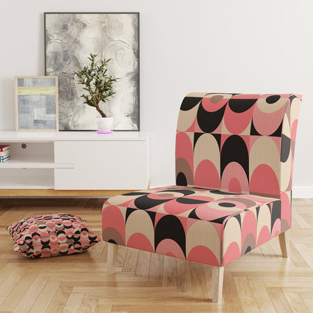 Retro Geometric Design XI - Upholstered Mid-Century Accent Chair