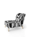 Monochrome Geometric Pattern VIII - Upholstered Mid-Century Accent Chair