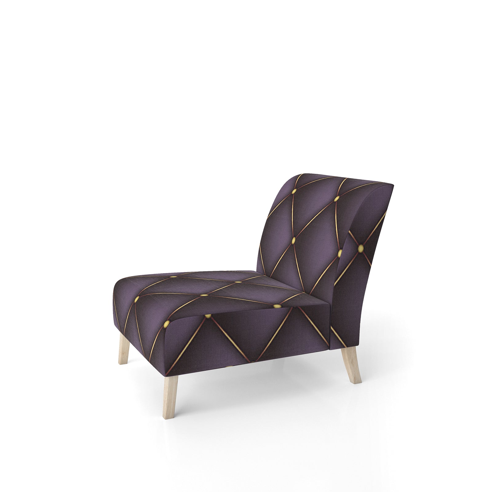 Quilted Pattern - Upholstered Mid-Century Accent Chair