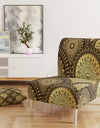 Golden Circular Pattern I - Upholstered Mid-Century Accent Chair