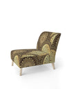 Golden Circular Pattern I - Upholstered Mid-Century Accent Chair