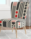 Retro Geometrical Abstract Minimal Pattern II - Upholstered Mid-Century Accent Chair