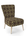 Floral Retro Pattern II - Upholstered Mid-Century Accent Chair