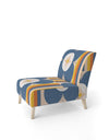 Retro Floral Pattern XI - Upholstered Mid-Century Accent Chair