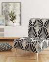 Retro Deco Waves I - Upholstered Mid-Century Accent Chair