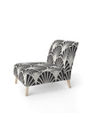 Retro Deco Waves I - Upholstered Mid-Century Accent Chair