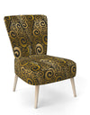 Gold And Black Swirl I - Upholstered Mid-Century Accent Chair