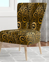 Gold And Black Swirl I - Upholstered Mid-Century Accent Chair