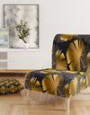 Golden Palm Leaves III - Upholstered Mid-Century Accent Chair