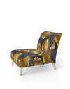 Golden Palm Leaves III - Upholstered Mid-Century Accent Chair