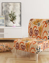 Retro Indian Floral Batik III - Upholstered Mid-Century Accent Chair