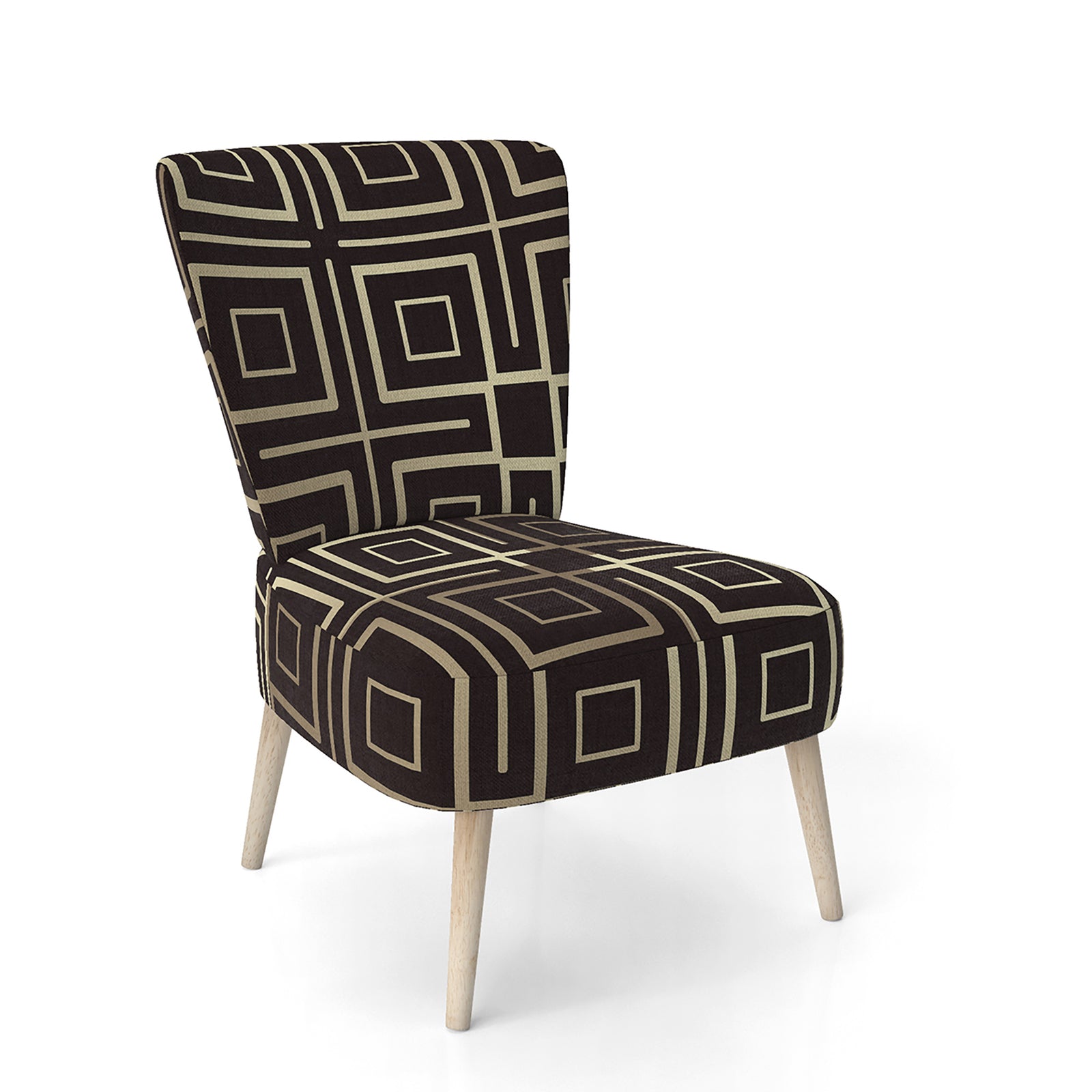 Golden Luxury Metallic Geometrics XII - Upholstered Mid-Century Accent Chair