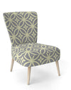 Retro Ornamental Pattern II - Upholstered Mid-Century Accent Chair