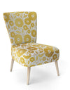 Golden Floral I - Upholstered Mid-Century Accent Chair