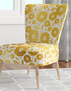 Golden Floral I - Upholstered Mid-Century Accent Chair