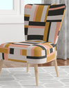 Abstract Retro Geometric IX - Upholstered Mid-Century Accent Chair