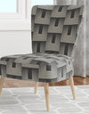 Mimimal Black And White Design I - Upholstered Mid-Century Accent Chair