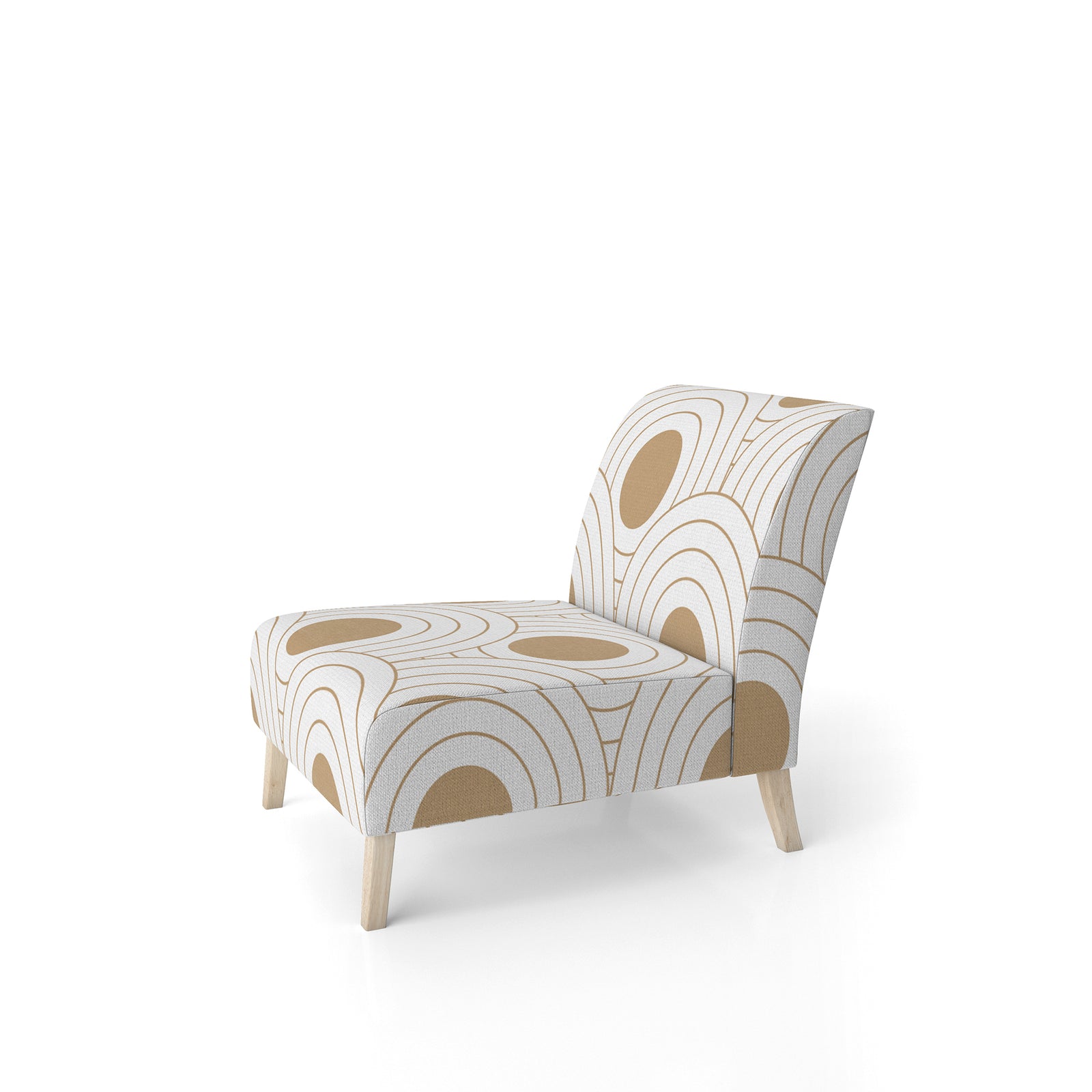 Circular Retro Design - Upholstered Mid-Century Accent Chair