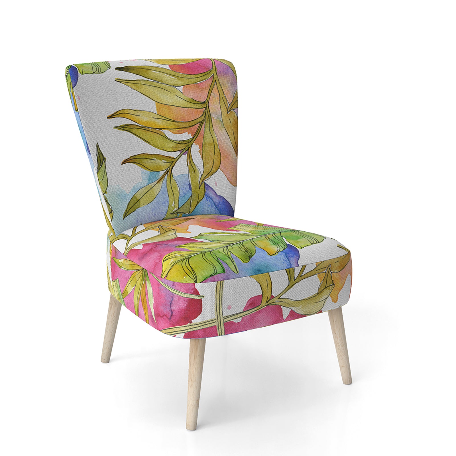 Tropical Foliage IV - Upholstered Mid-Century Accent Chair