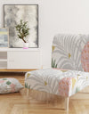 Pineappple On Tropical Leaves - Upholstered Mid-Century Accent Chair